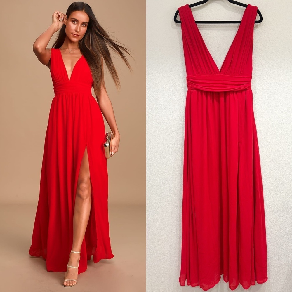 NWOT Lulus Heavenly Hues Red Maxi Dress